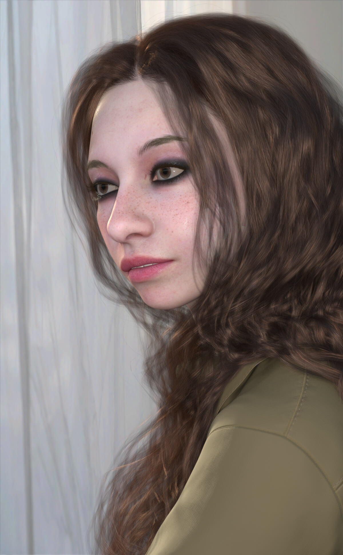 Portrait of Mylie 3D Render, Digital Artwork by nanner
