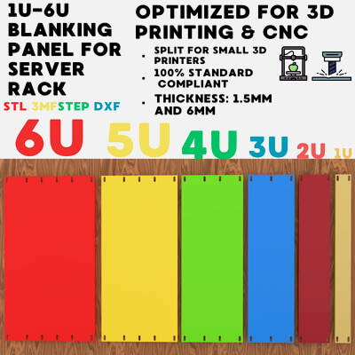 19 Inch Server Rack Blank Panel Complete Bundle 1U to 6U