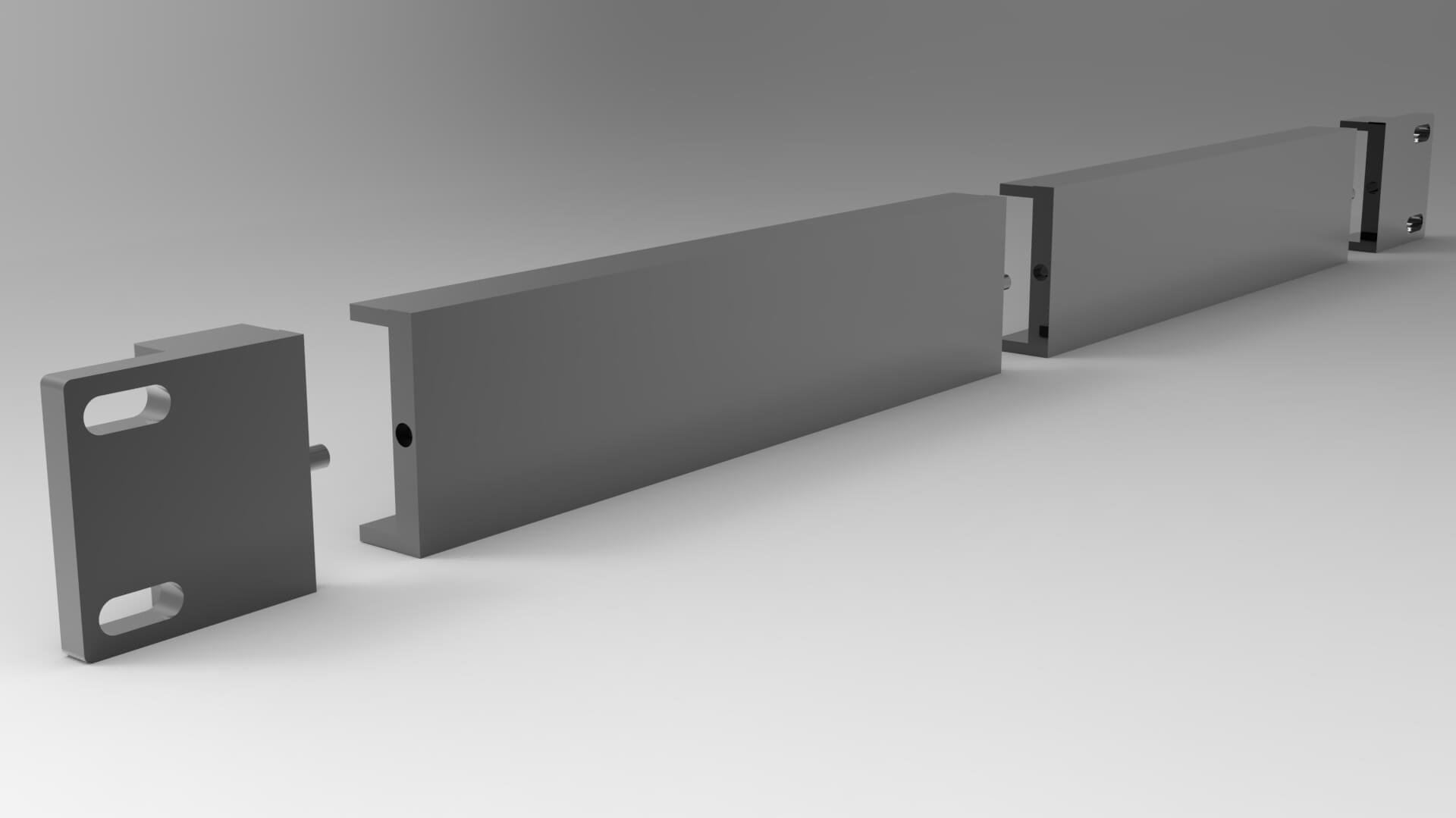 1U Blank Server Rack Panel 19 Inch CNC and 3D Print Ready 3D Model