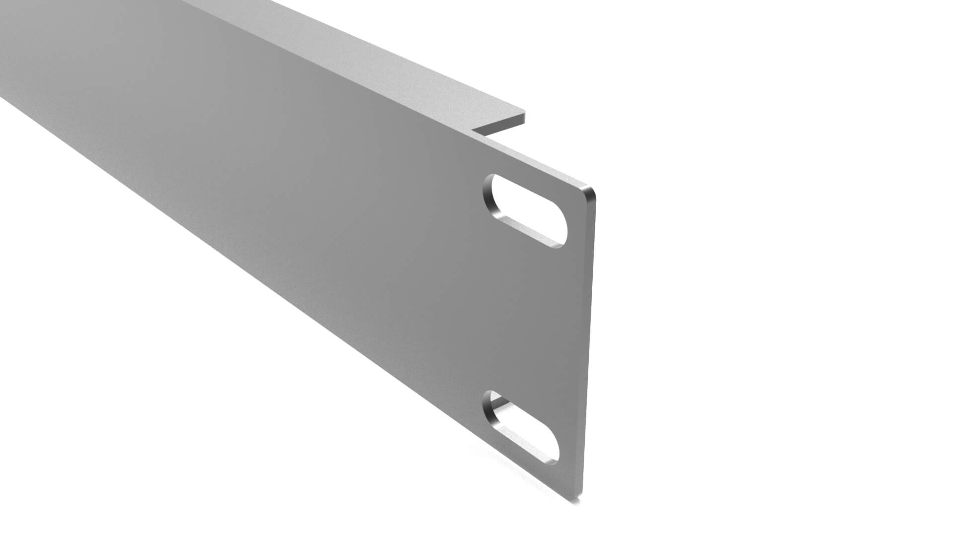 1U Blank Server Rack Panel 19 Inch CNC and 3D Print Ready 3D Model