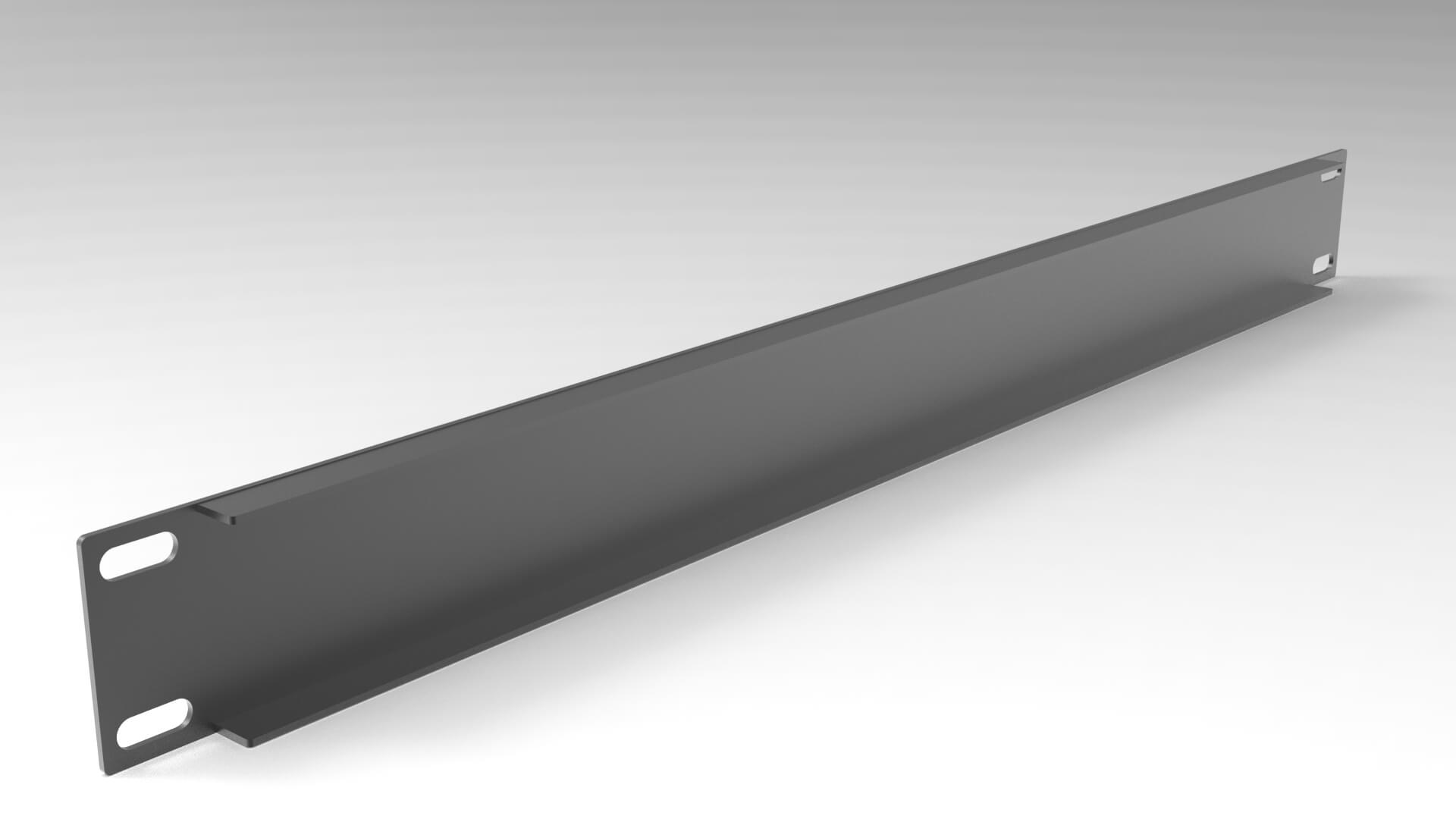 1U Blank Server Rack Panel 19 Inch CNC and 3D Print Ready 3D Model