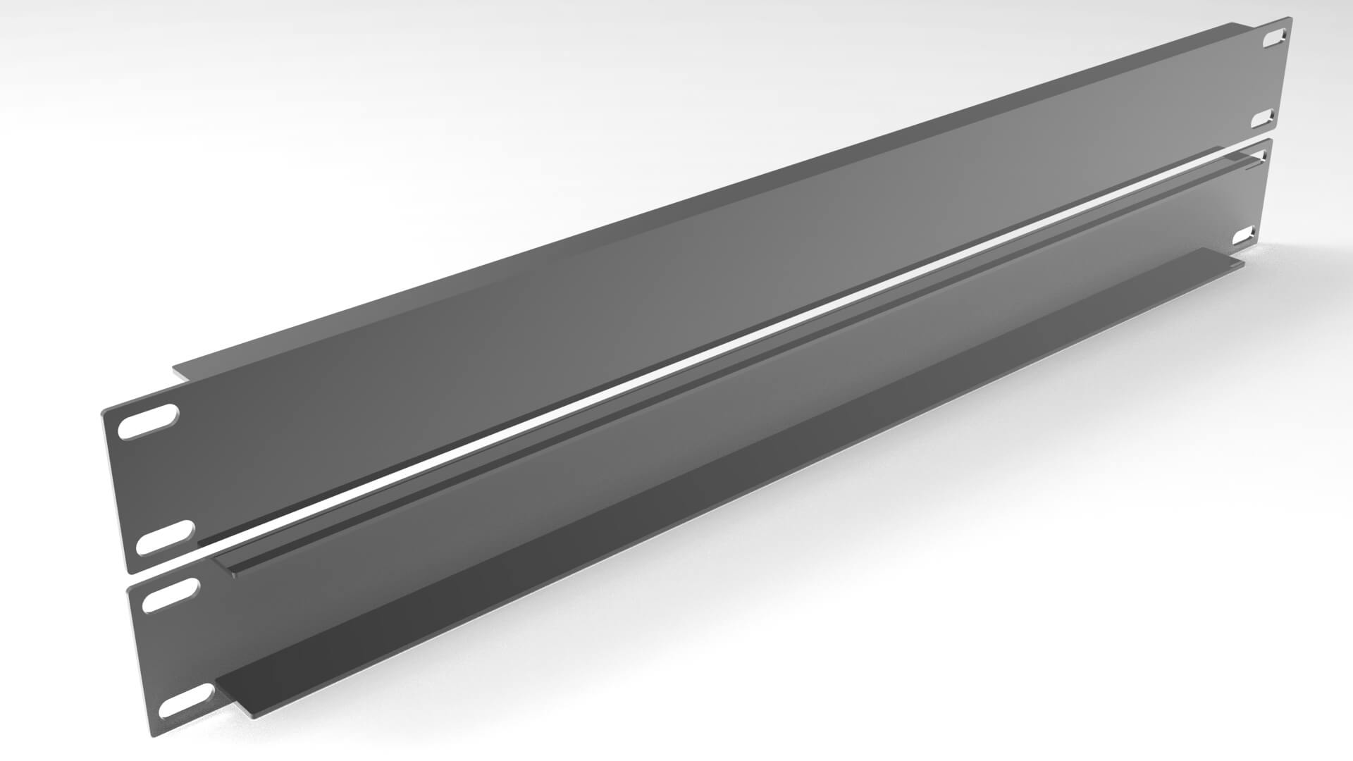 1U Blank Server Rack Panel 19 Inch CNC and 3D Print Ready 3D Model