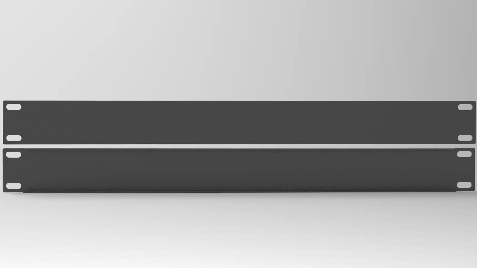 1U Blank Server Rack Panel 19 Inch CNC and 3D Print Ready 3D Model