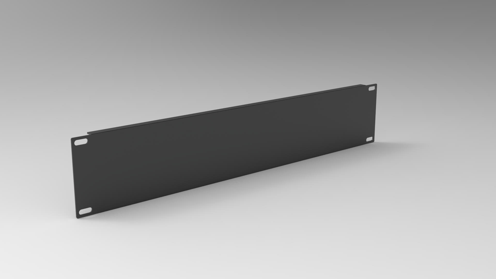 19 Inch 2U Blank Server Rack Panel - CNC and 3D Print Ready 3D Model
