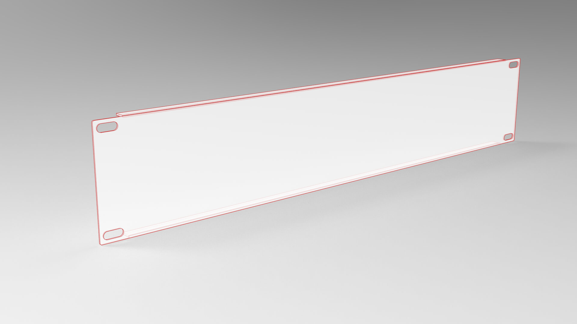19 Inch 2U Blank Server Rack Panel - CNC and 3D Print Ready 3D Model
