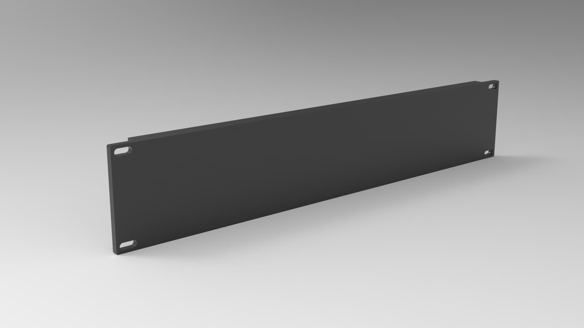 19 Inch 2U Blank Server Rack Panel - CNC and 3D Print Ready 3D Model