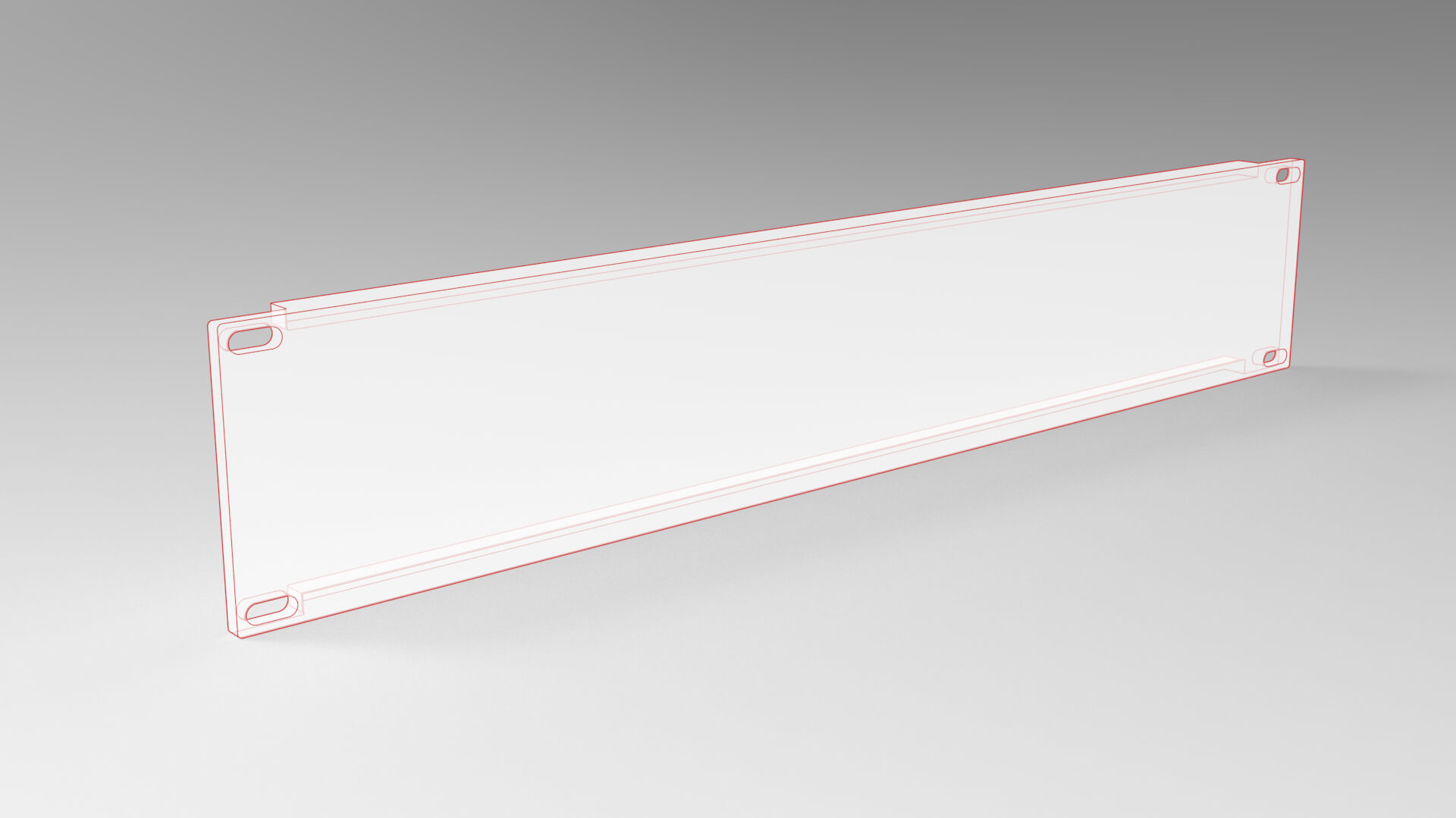19 Inch 2U Blank Server Rack Panel - CNC and 3D Print Ready 3D Model