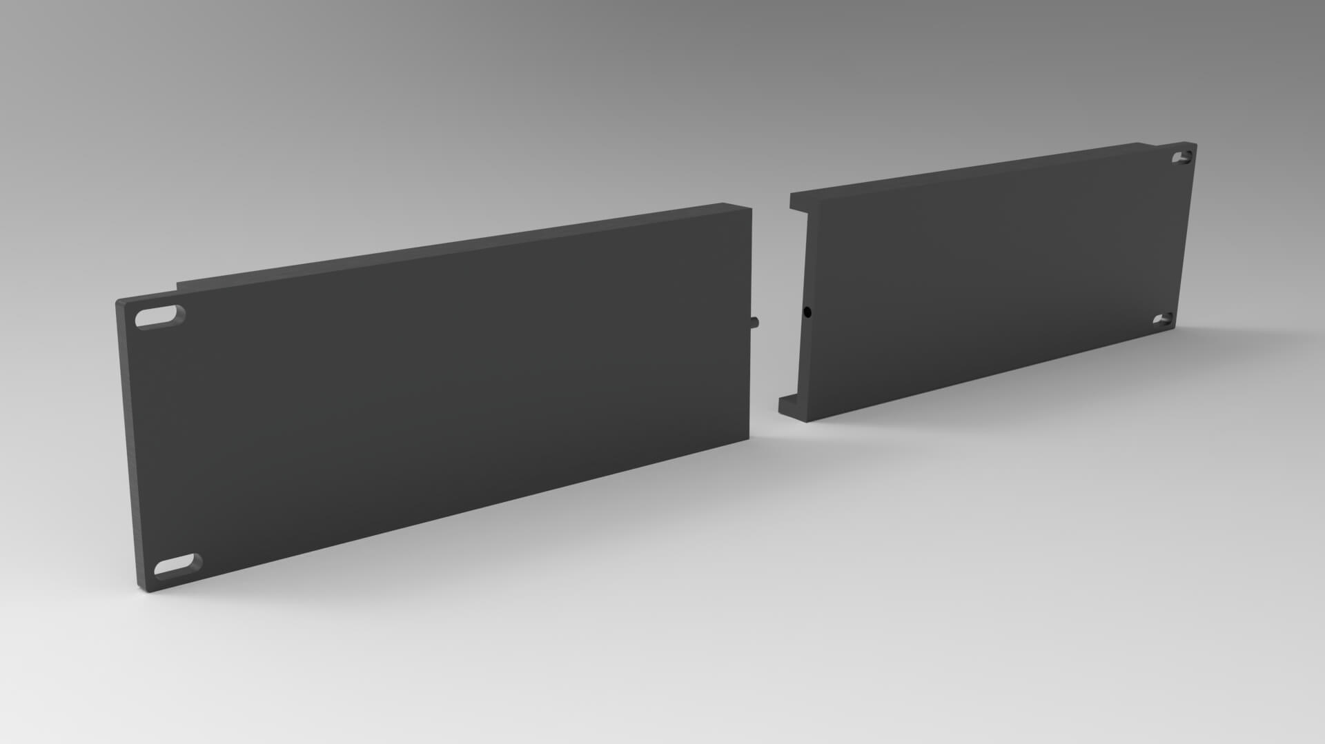 19 Inch 2U Blank Server Rack Panel - CNC and 3D Print Ready 3D Model