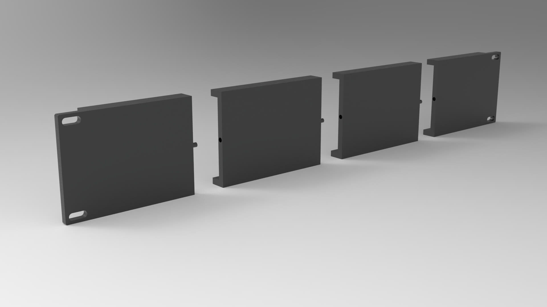 19 Inch 2U Blank Server Rack Panel - CNC and 3D Print Ready 3D Model