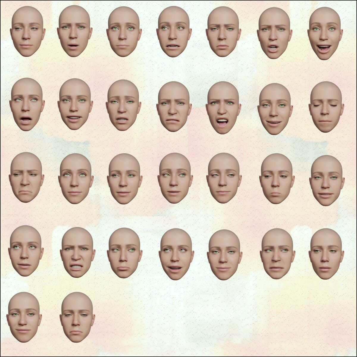 All Emotions for G9 Daz Content