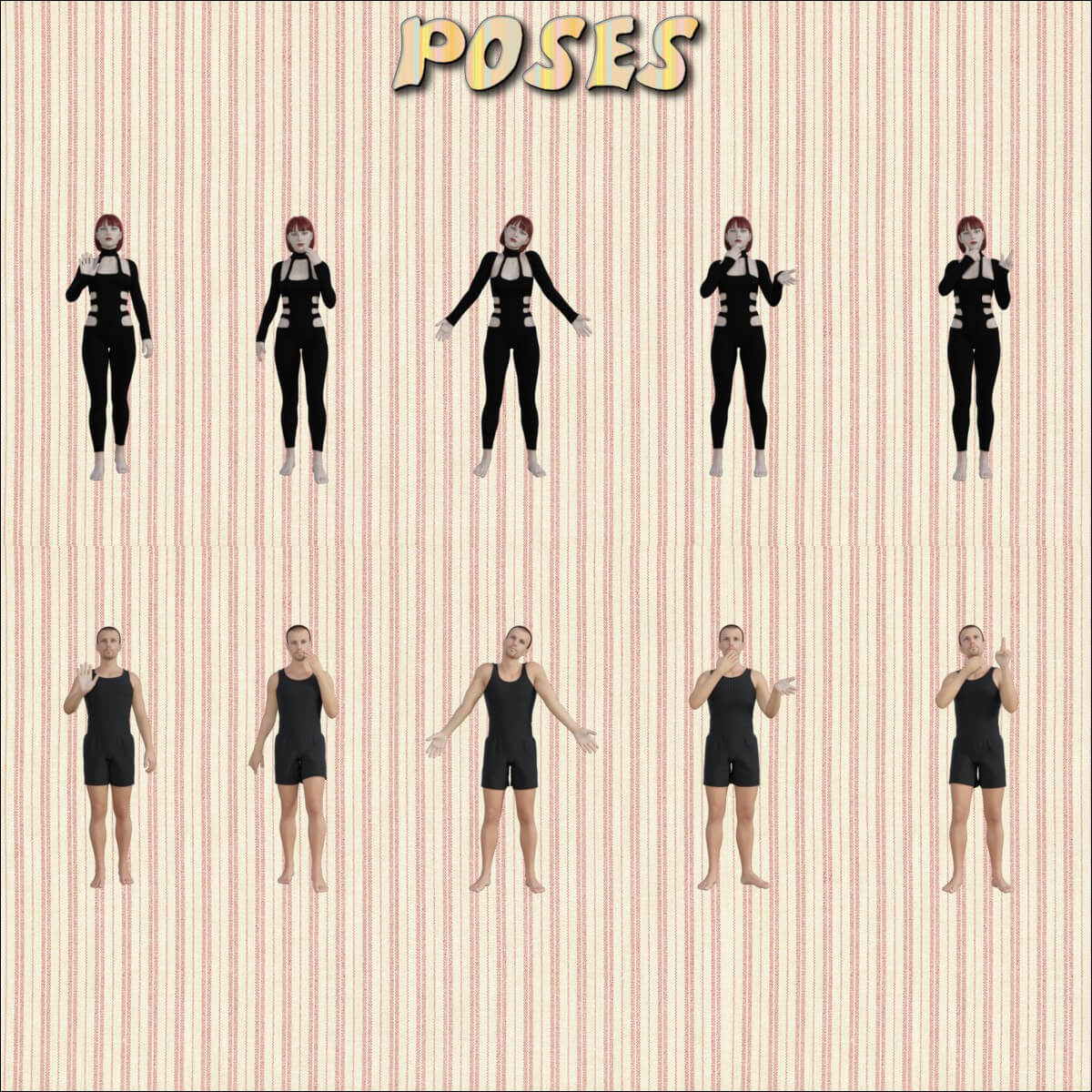 Perplexity poses and expressions for G8F-M Daz Content