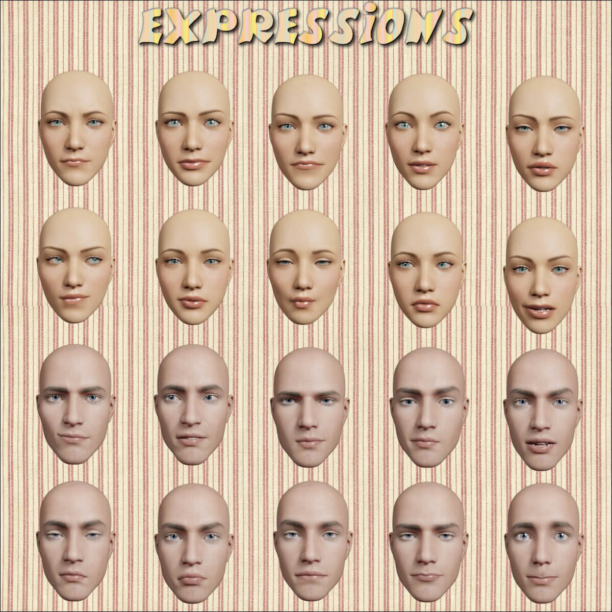 Perplexity poses and expressions for G8F-M Daz Content