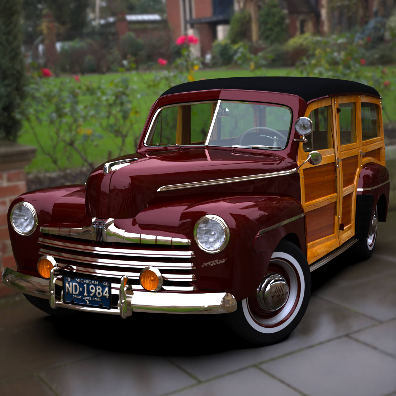 Ford Super Deluxe Station Wagon 1946 for DAZ Studio Daz Content
