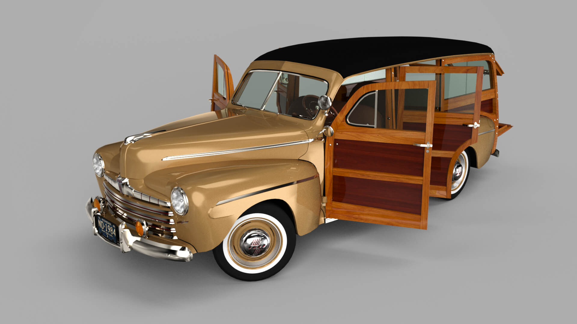 Ford Super Deluxe Station Wagon 1946 for DAZ Studio Daz Content