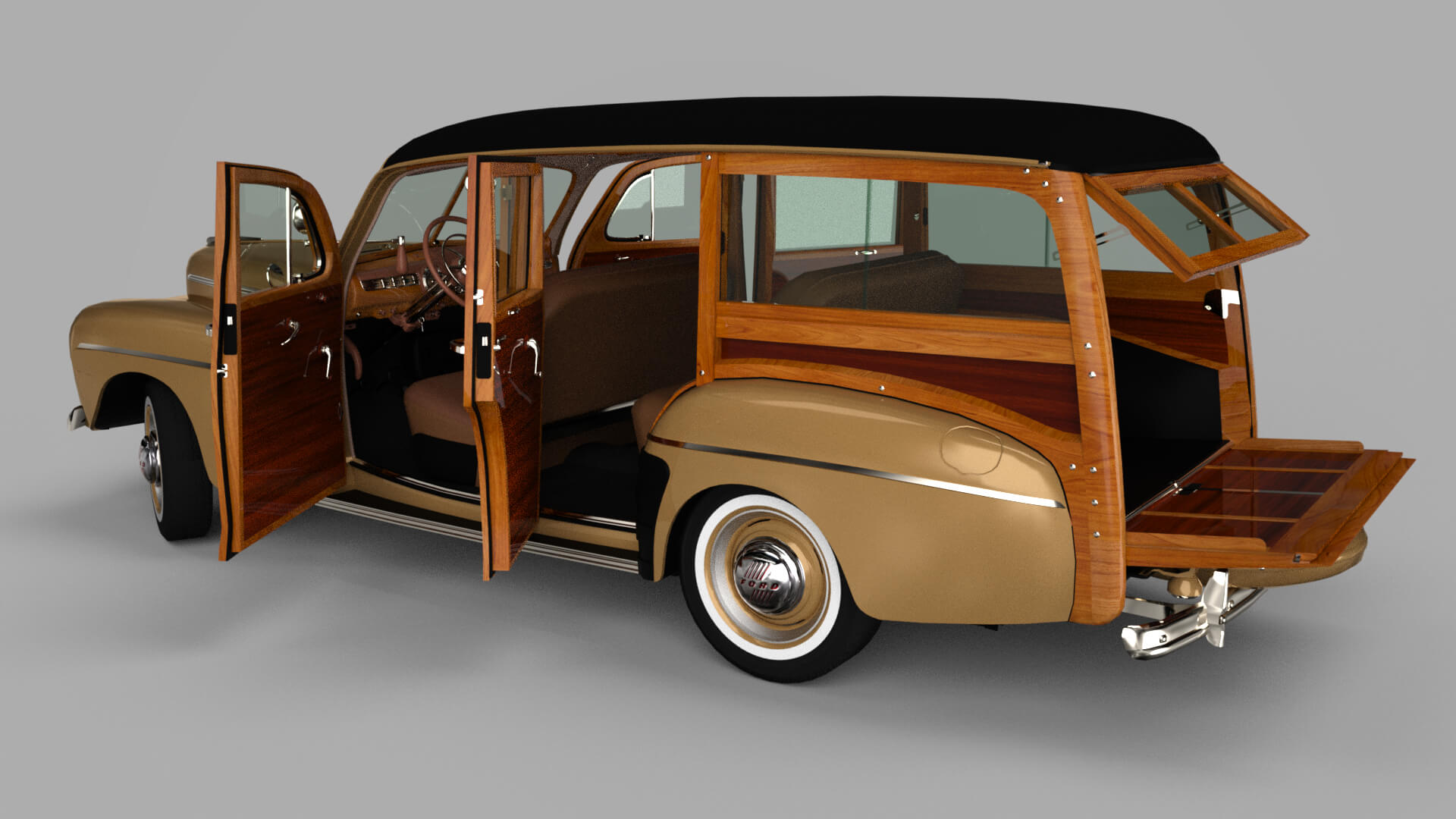 Ford Super Deluxe Station Wagon 1946 for DAZ Studio Daz Content