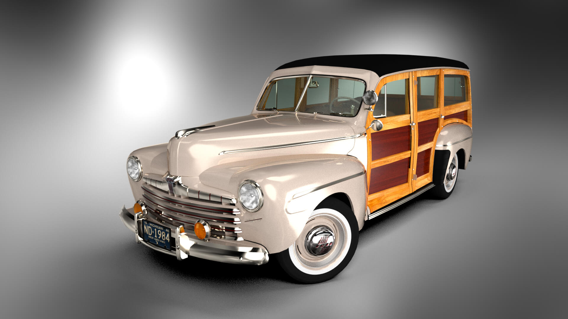 Ford Super Deluxe Station Wagon 1946 for DAZ Studio Daz Content