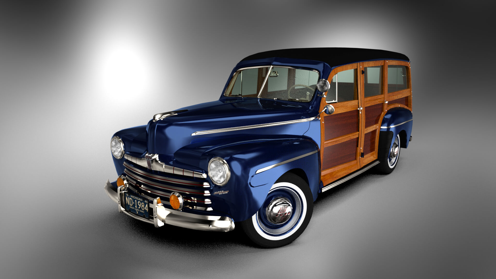Ford Super Deluxe Station Wagon 1946 for DAZ Studio Daz Content