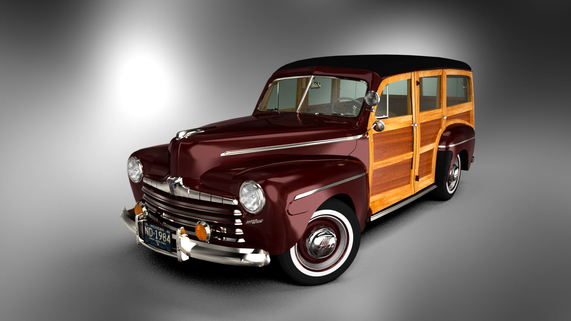 Ford Super Deluxe Station Wagon 1946 for DAZ Studio Daz Content