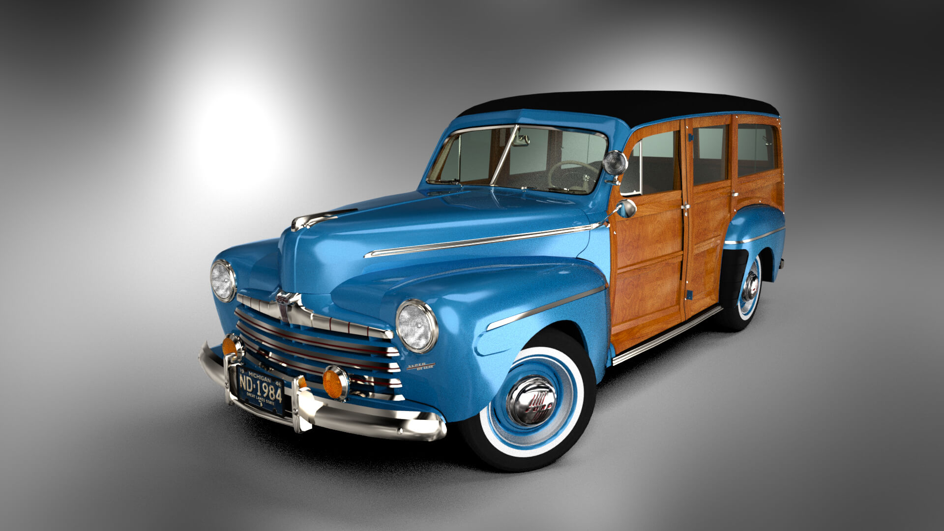 Ford Super Deluxe Station Wagon 1946 for DAZ Studio Daz Content