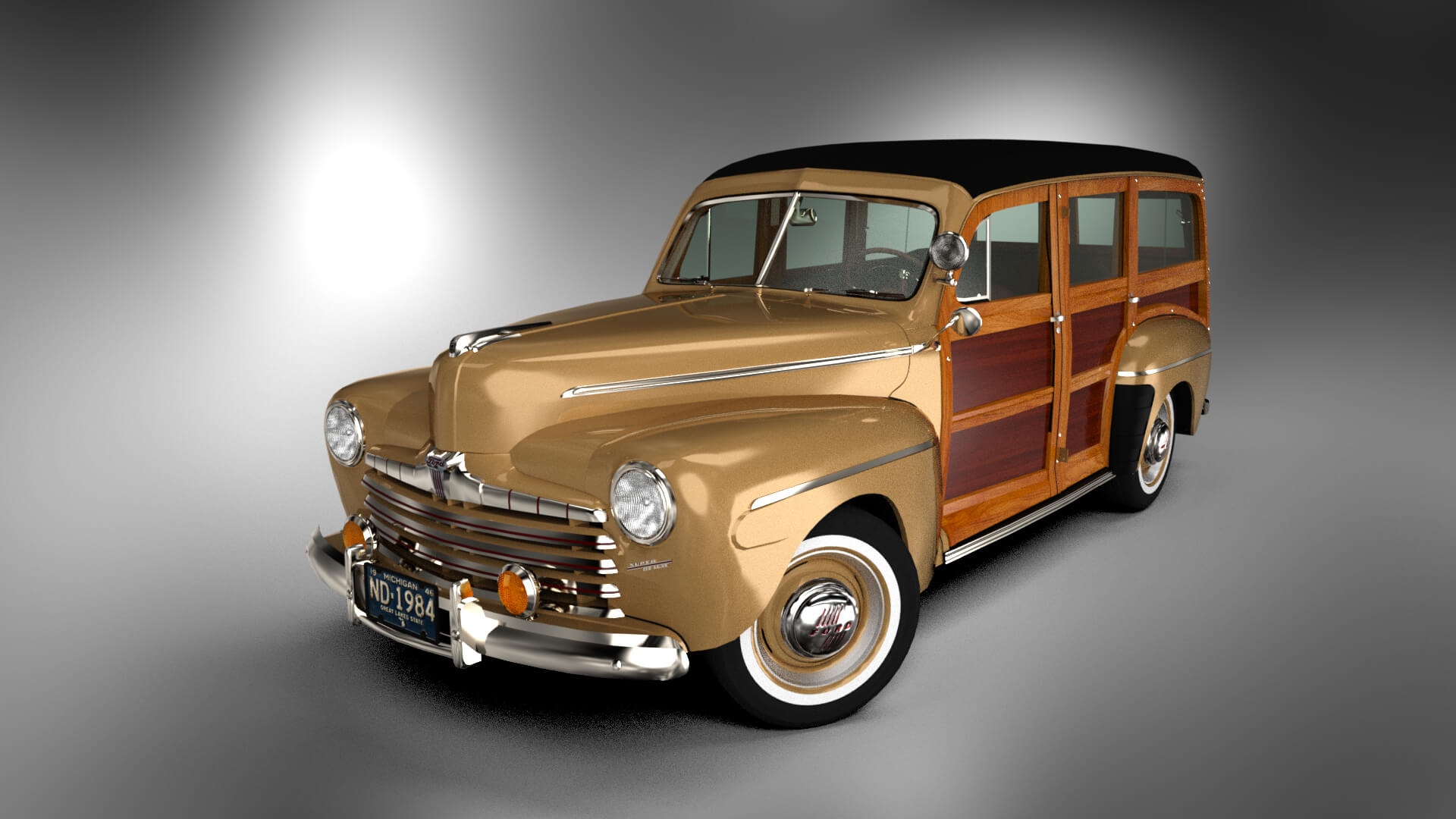 Ford Super Deluxe Station Wagon 1946 for DAZ Studio Daz Content