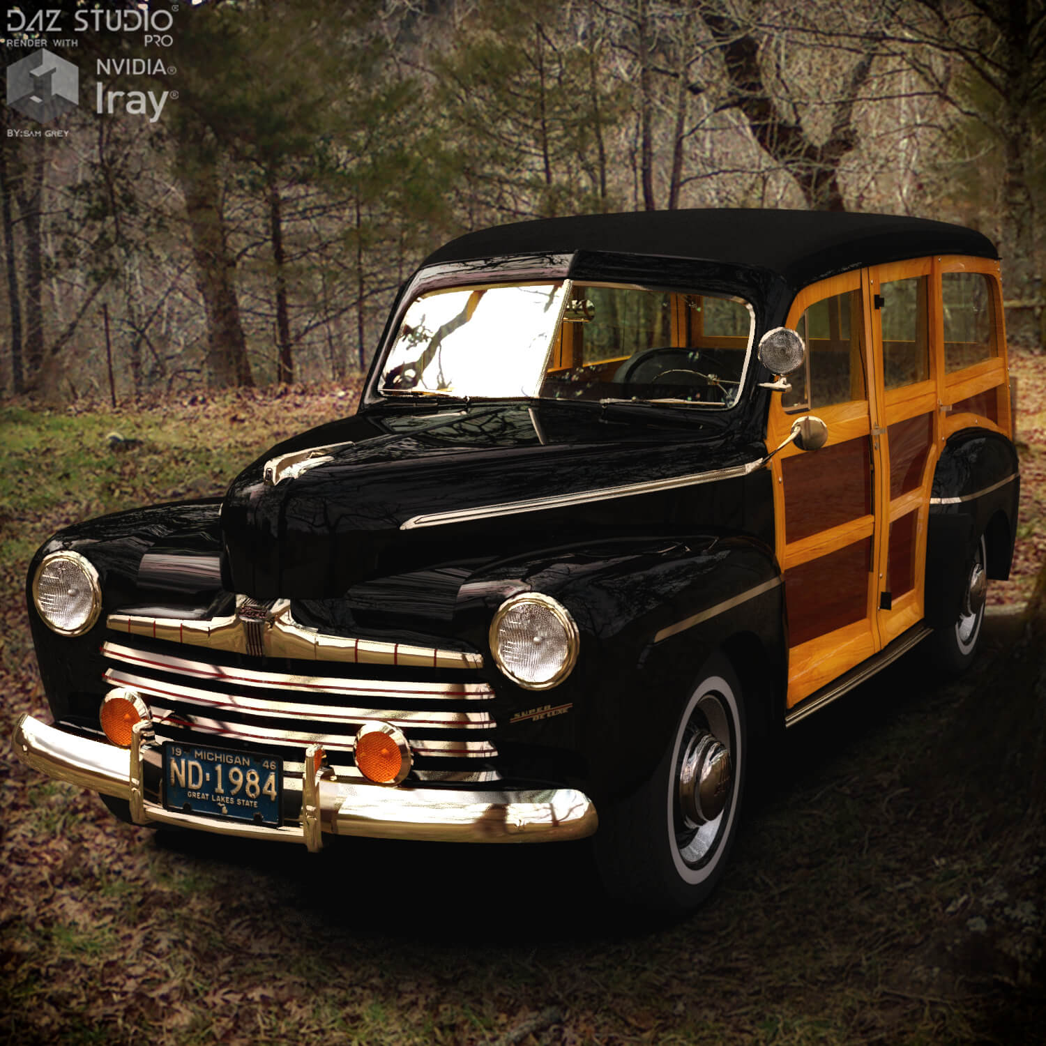 Ford Super Deluxe Station Wagon 1946 for DAZ Studio Daz Content