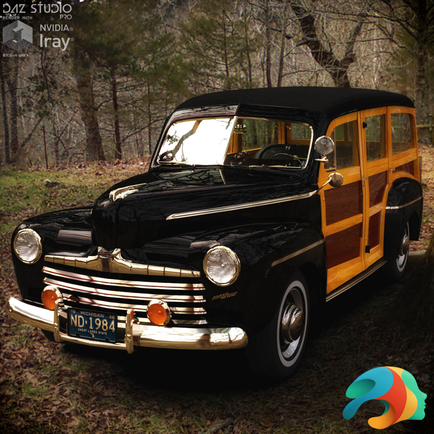 Ford Super Deluxe Station Wagon 1946 for DAZ Studio Daz Content