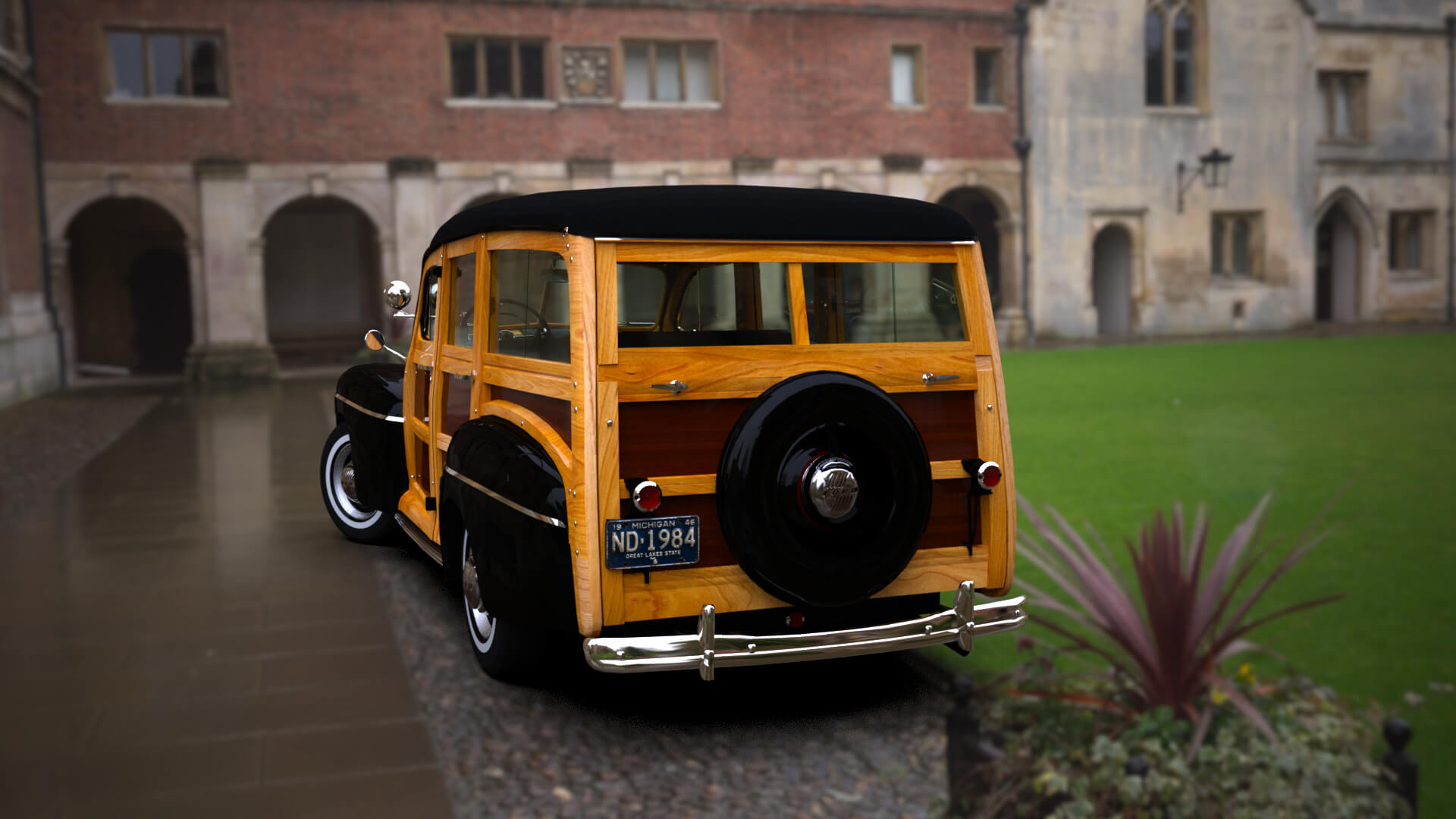 Ford Super Deluxe Station Wagon 1946 3D Render, Digital Artwork by nerdadantes