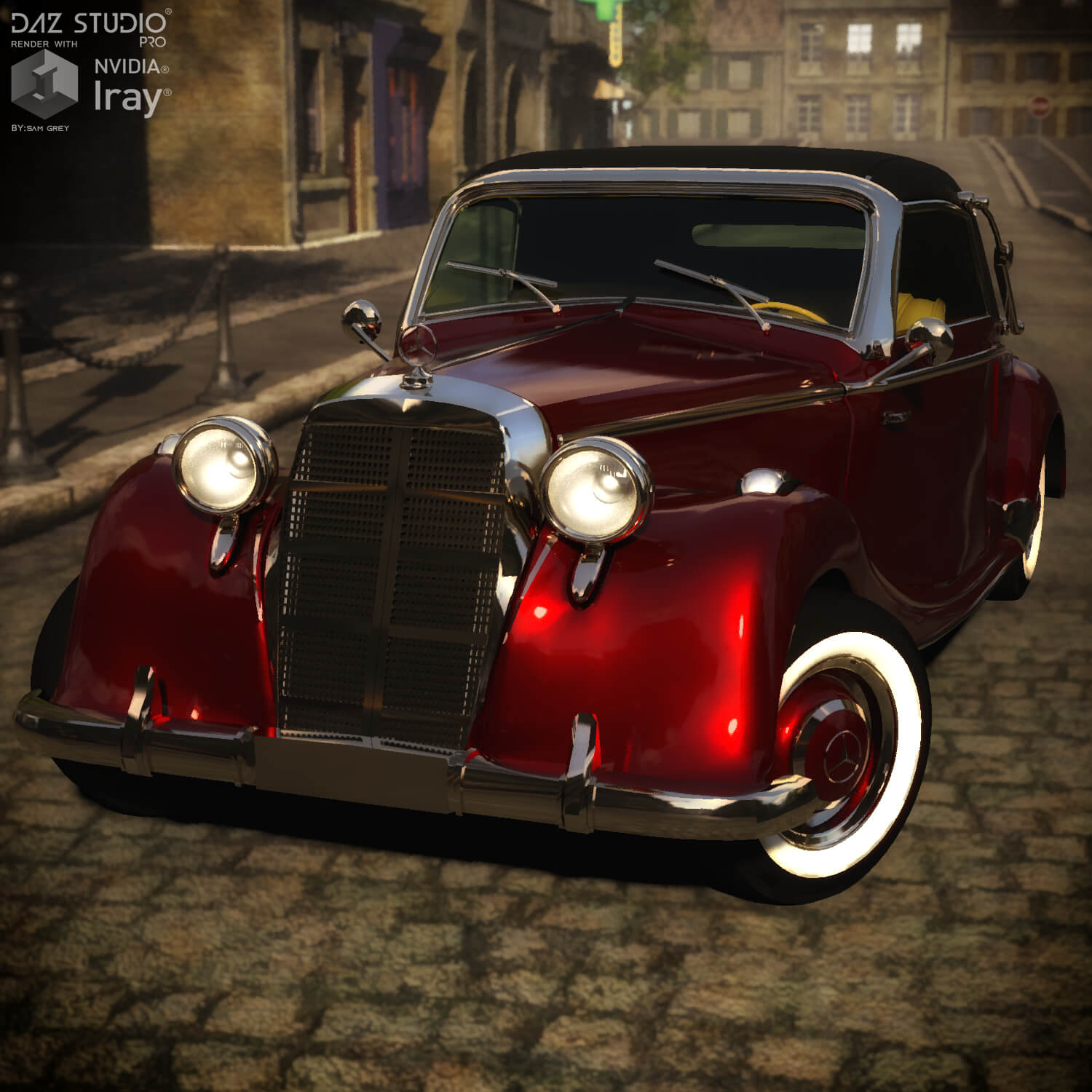 Mercedes-Benz 170S 1949 3D Render, Digital Artwork by nerdadantes
