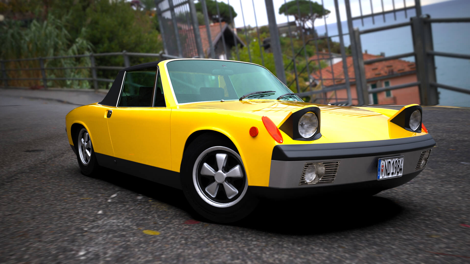 Porsche 914 6 1970 3D Render, Digital Artwork by nerdadantes