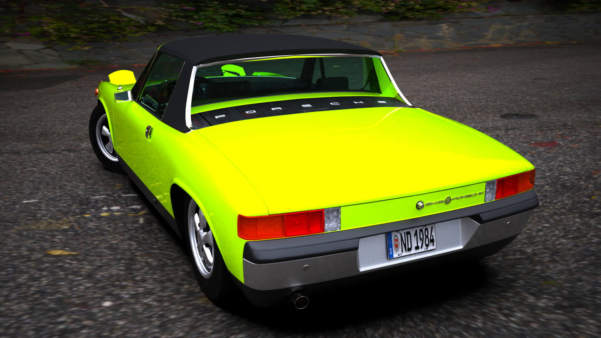 Porsche 914 6 1970 3D Render, Digital Artwork by nerdadantes
