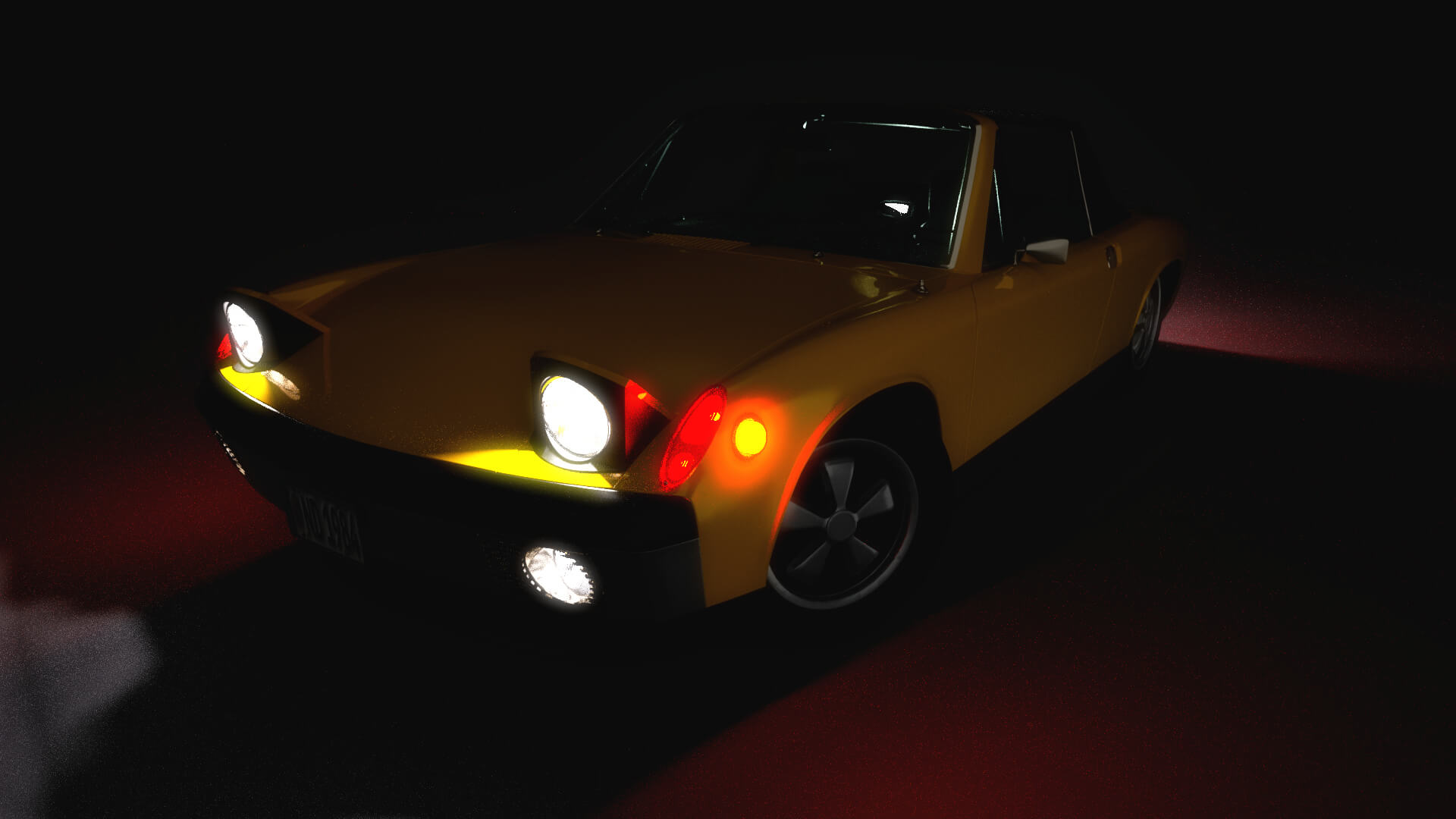 Porsche 914 6 1970 3D Render, Digital Artwork by nerdadantes