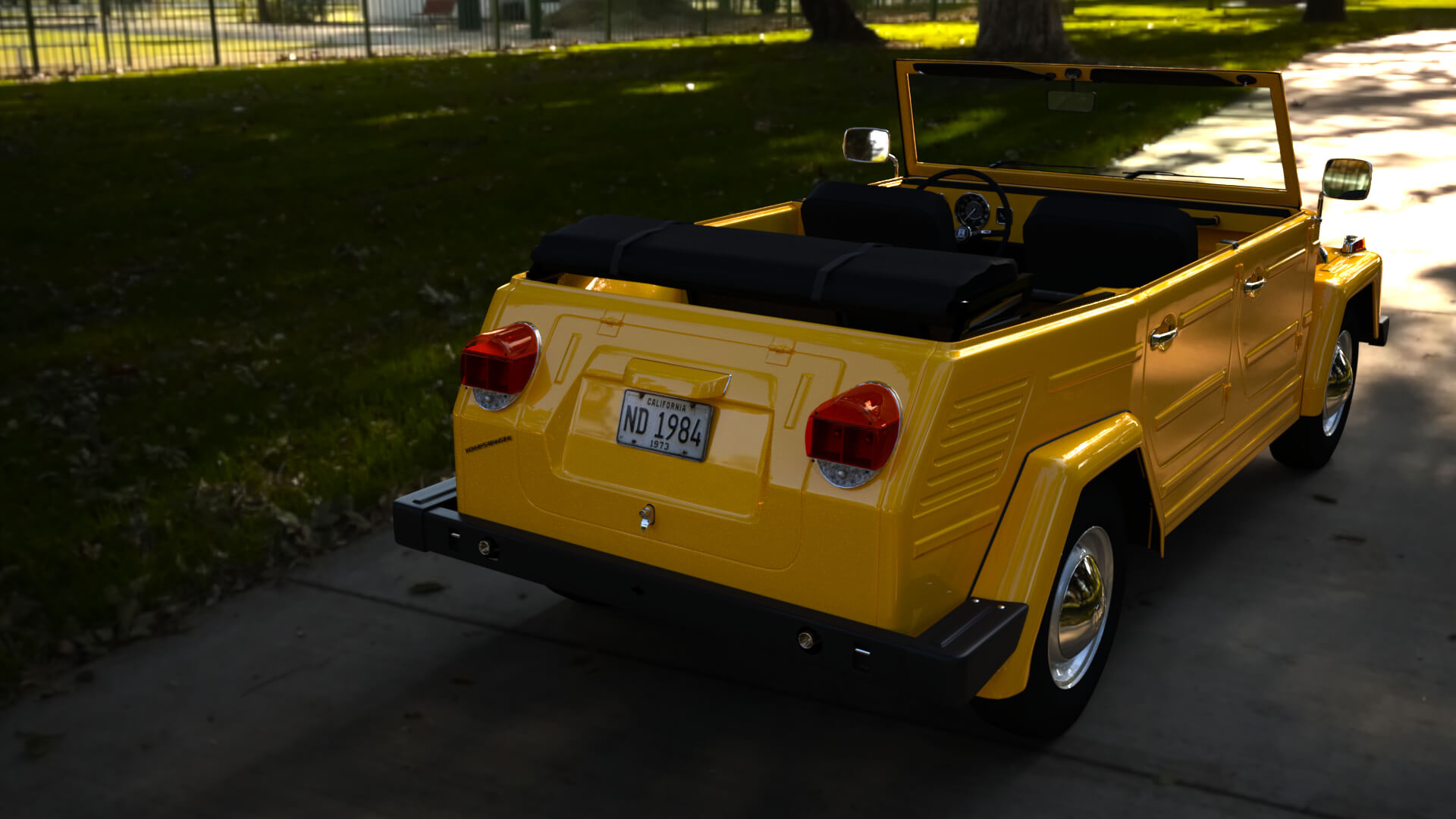 Volkswagen Thing 1973 3D Render, Digital Artwork by nerdadantes