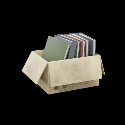 Box with Office Binders