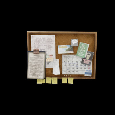 Bulletin Board with Notes