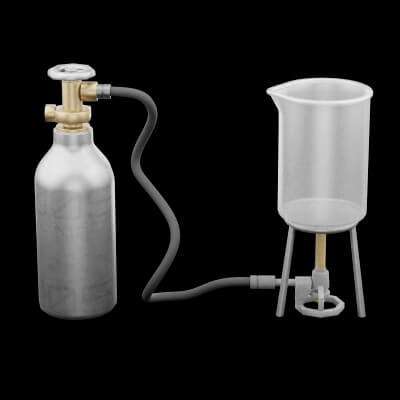 Laboratory Bunsen Burner Heating Setup with Gas Cylinder