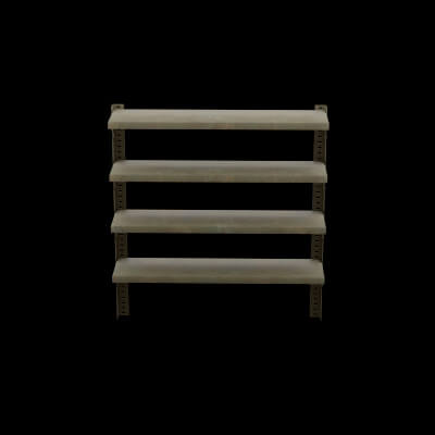 Wall-Mounted 4-Tier Metal Shelving Unit