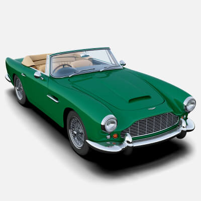 Aston Martin DB4 Convertible 3D Model