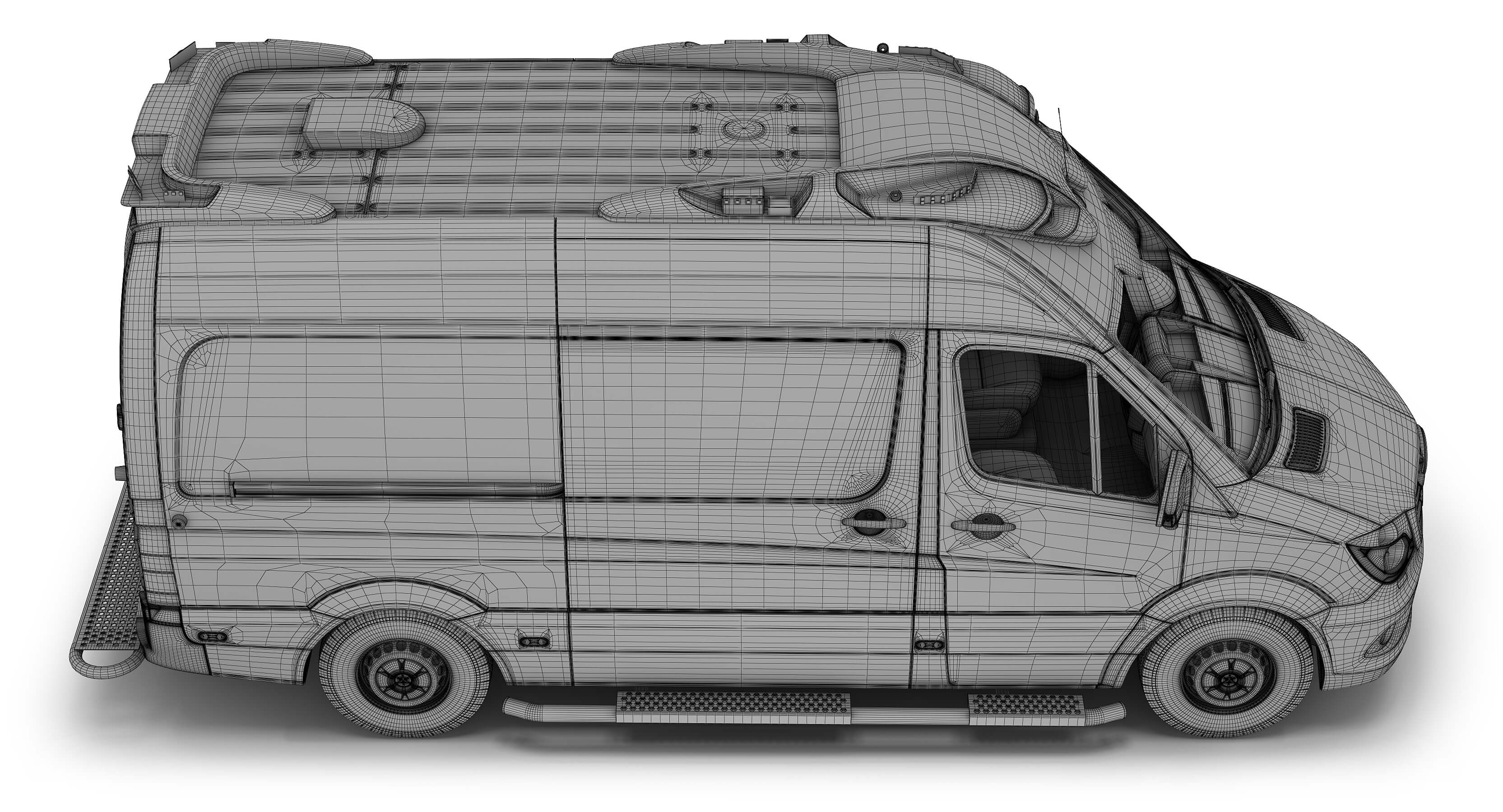 Mercedes-Benz Sprinter Dutch Ambulance Visser Otaris 3D Model