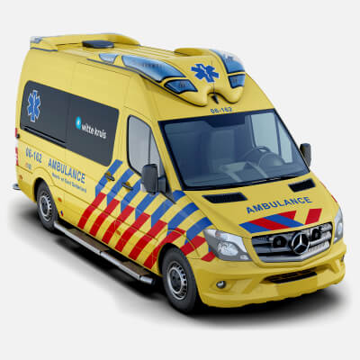 Mercedes-Benz Sprinter Dutch Ambulance Visser Otaris 3D Model