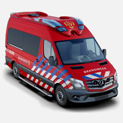 Mercedes-Benz Sprinter Dutch Fire-Brigade Visser Otaris 3D Model