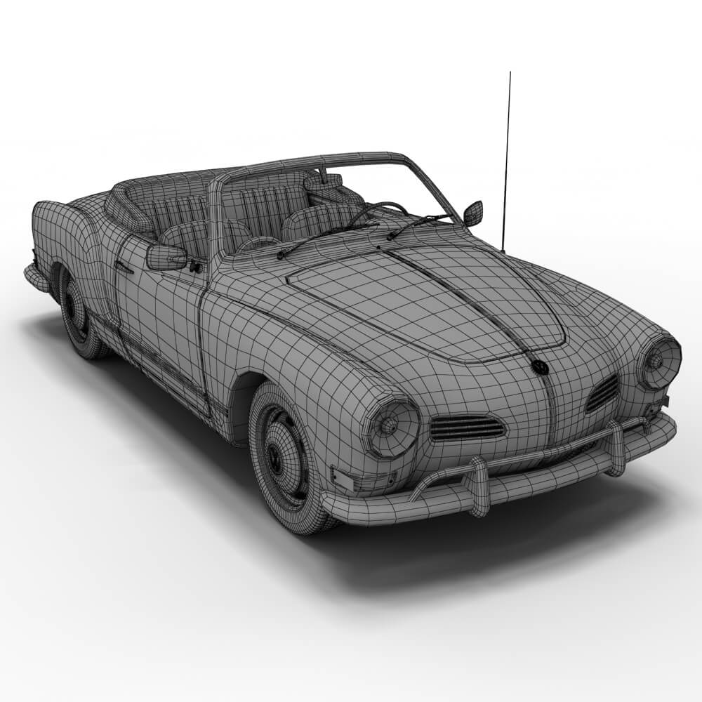 Volkswagen Karmann Ghia Convertible 3D Model