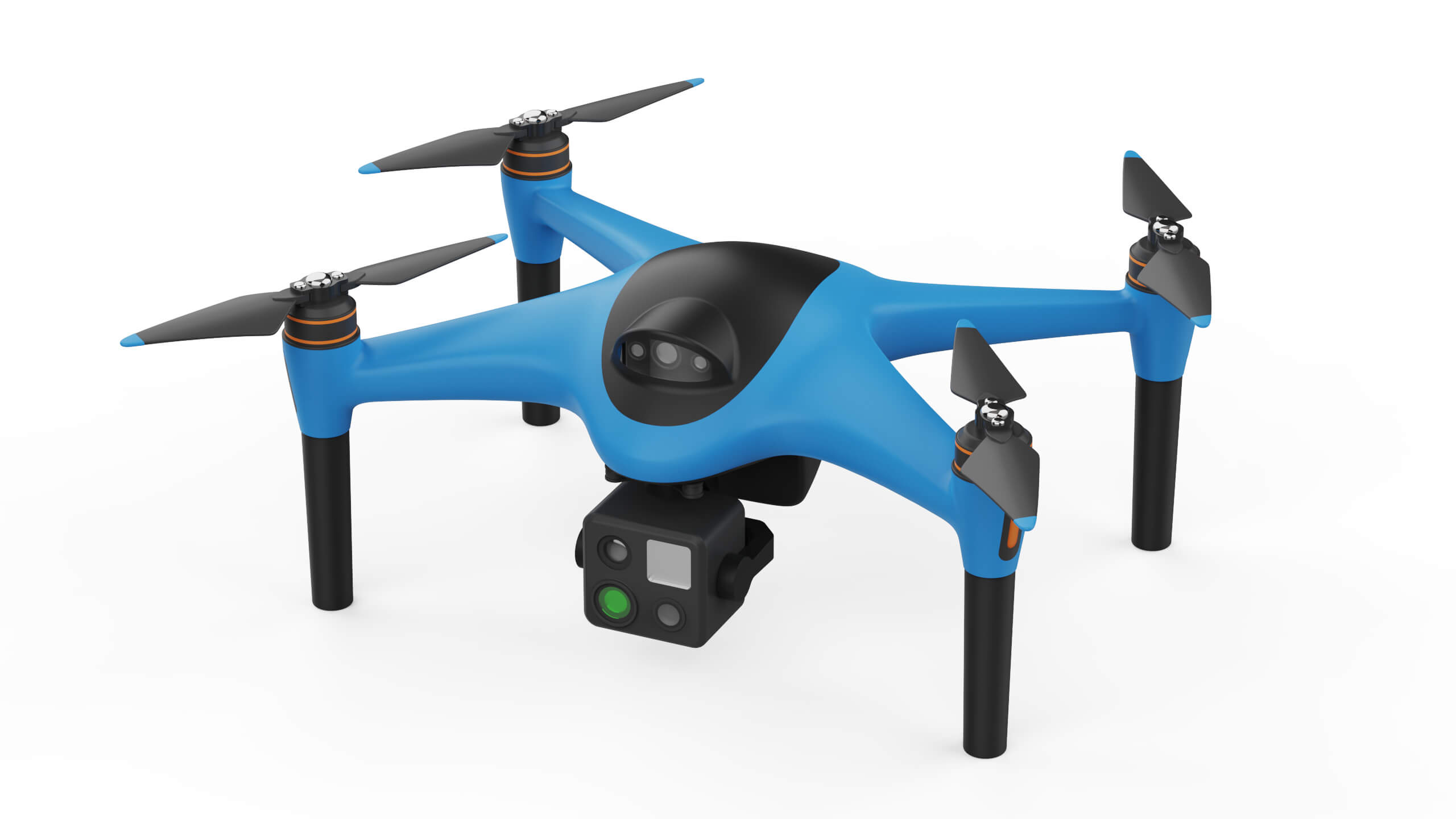 Industrial Inspection Drone Concept 3D Model