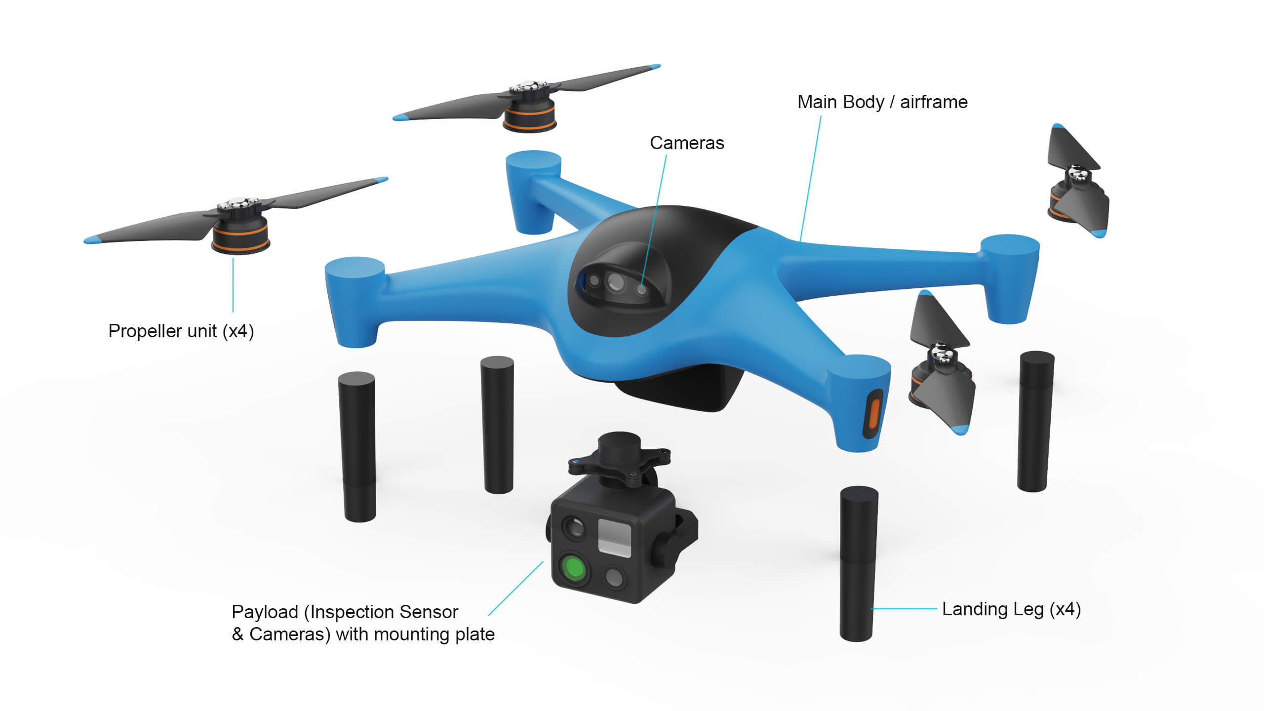 Industrial Inspection Drone Concept 3D Model