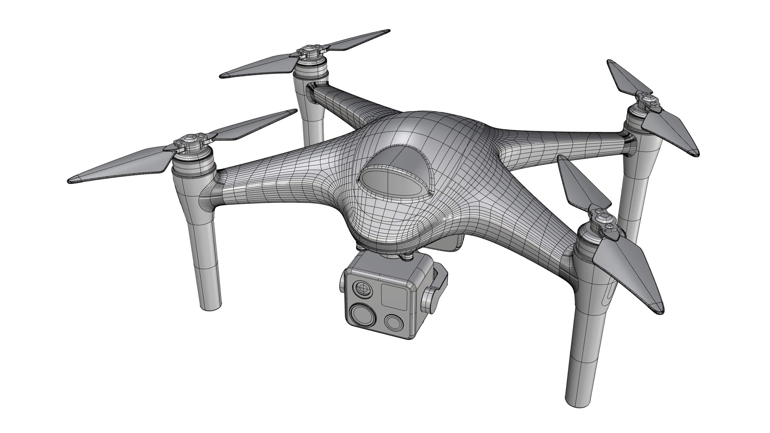 Industrial Inspection Drone Concept 3D Model