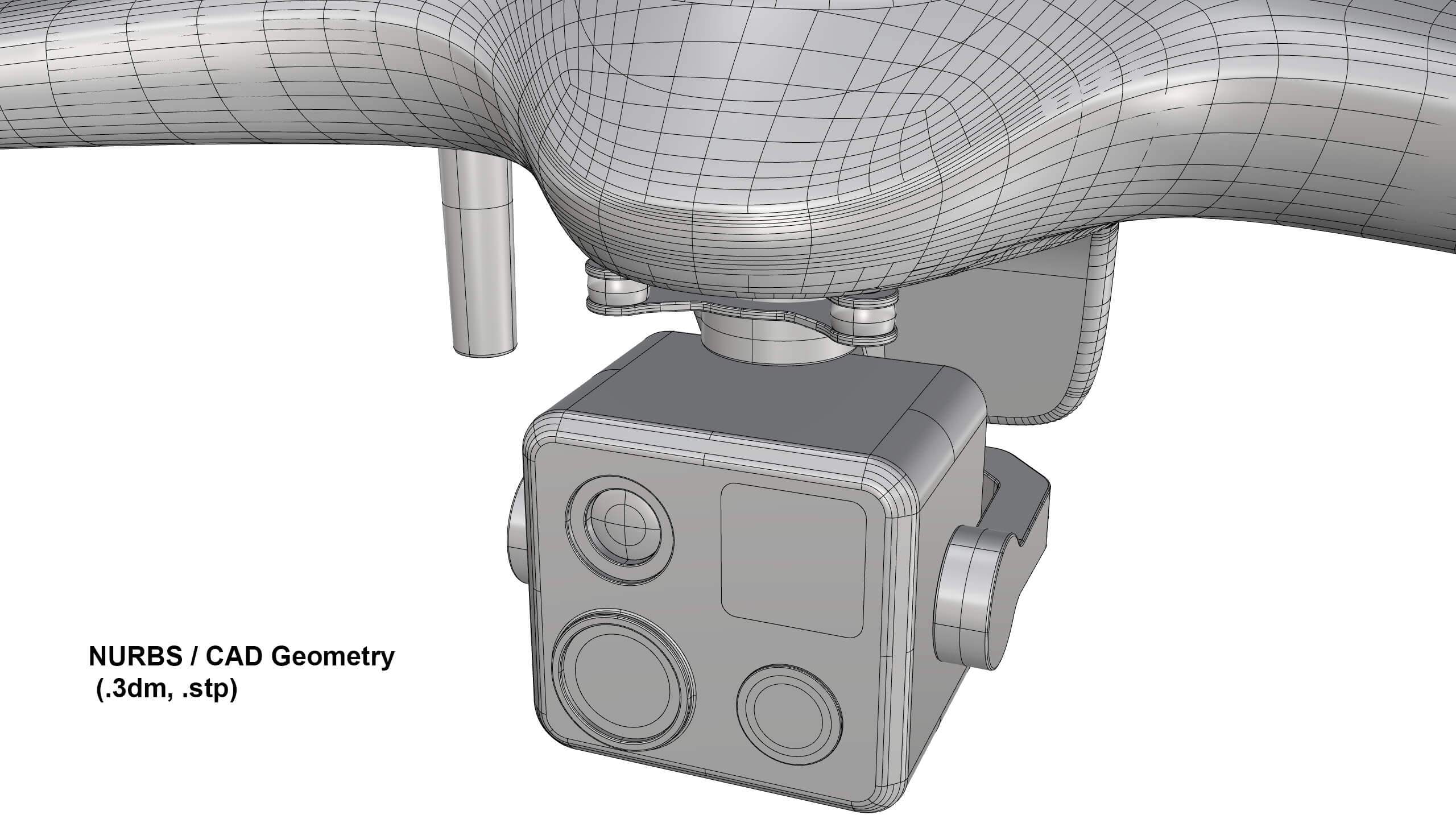 Industrial Inspection Drone Concept 3D Model
