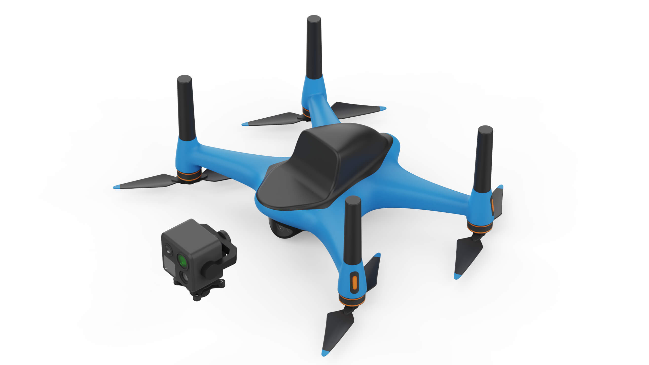 Industrial Inspection Drone Concept 3D Model