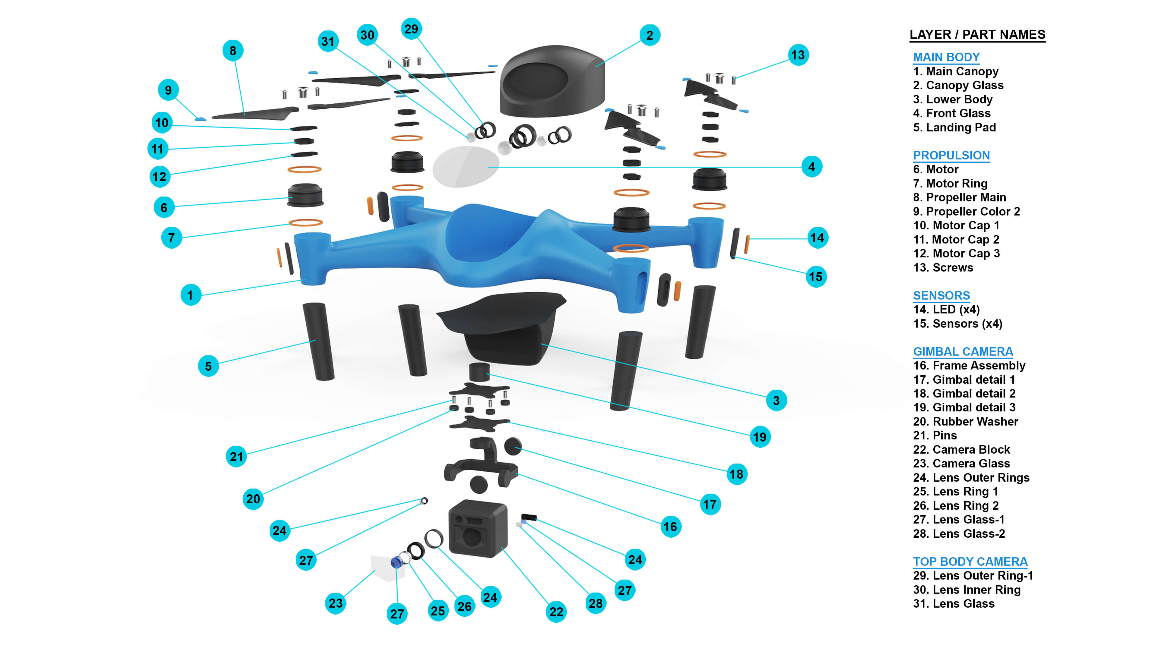 Industrial Photography Drone Concept 3D Model