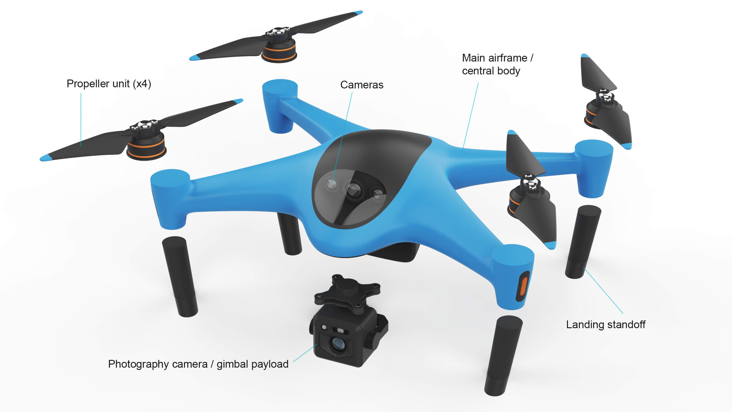 Industrial Photography Drone Concept 3D Model