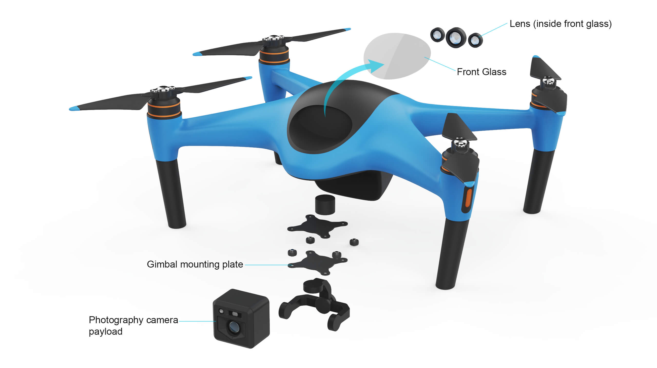 Industrial Photography Drone Concept 3D Model