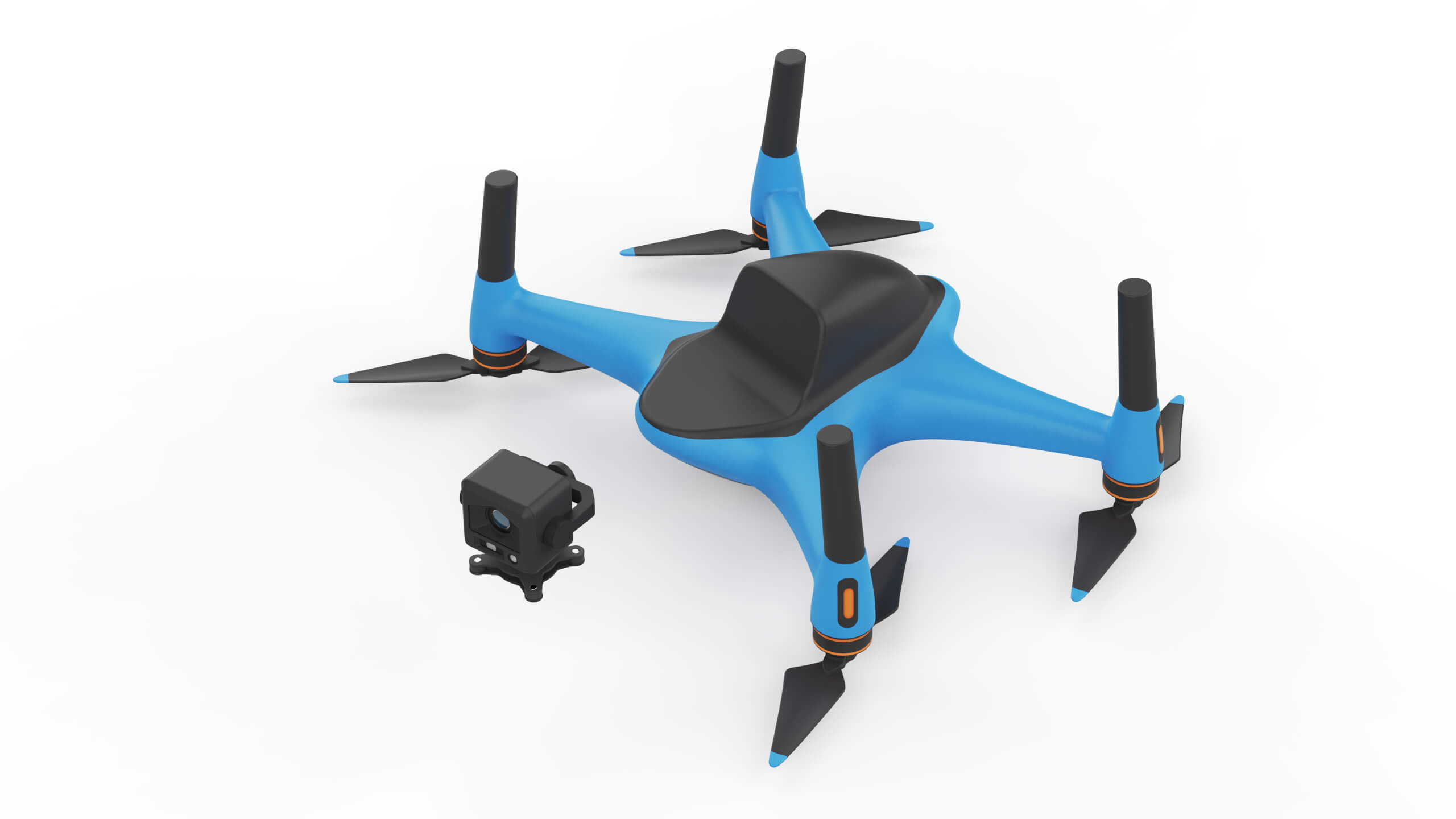 Industrial Photography Drone Concept 3D Model